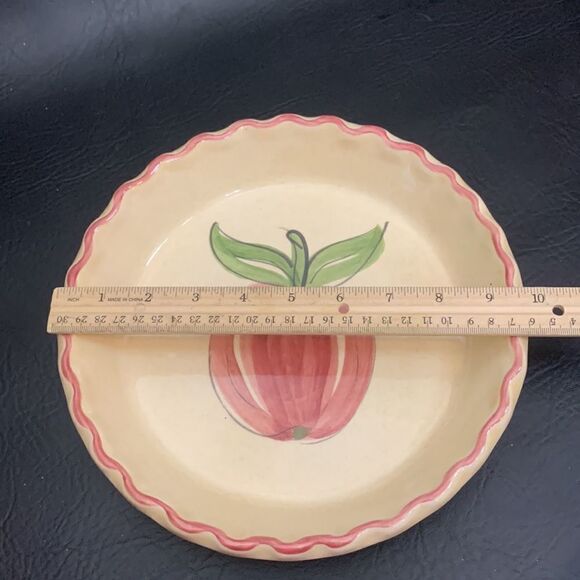 Los Angeles Pottery Oven Ware 630 Apple Pie Baking Serving Round 9 Inch Plate - Picture 5 of 6